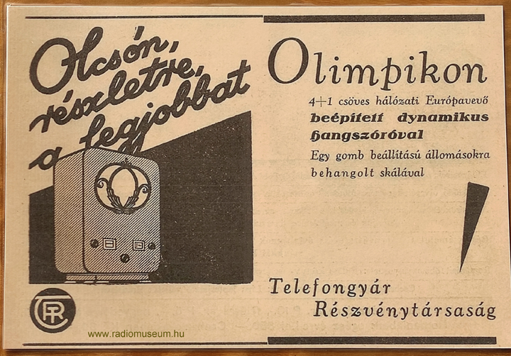 Telefongyár Olimpikon reklám